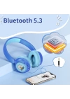 Wiwu KTD-02 Ayarlanabilir Kulak Üstü Kablolu ve Bluetooth 5.3 Çocuk Kulaklığı