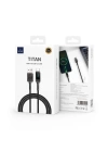 Wiwu Wi-C038 Titan Serisi USB-A to Type-C 6A 66W LED Dijital Göstergeli Şarj ve Data Kablosu 1.2M