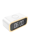 Wiwu Wi-W015 Time 4in1 Dijital Saat Alarm ve LED Işık Özellikli Wireless Şarj Aleti