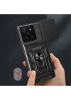 Xiaomi 14T Kılıf Magnetik Standlı Kamera Korumalı Zore Sürgülü Vega Kapak