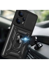 Xiaomi Poco F5 Kılıf Magnetik Standlı Kamera Korumalı Zore Sürgülü Vega Kapak