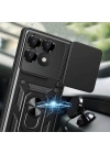 Xiaomi Poco F6 Pro Kılıf Magnetik Standlı Kamera Korumalı Zore Sürgülü Vega Kapak