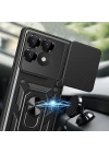 Xiaomi Poco F6 Pro Kılıf Magnetik Standlı Kamera Korumalı Zore Sürgülü Vega Kapak