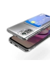 Xiaomi Poco M5S Kılıf Kartlıklı Şeffaf Zore Setra Clear Silikon Kapak