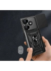 Xiaomi Redmi 13 4G Kılıf Magnetik Standlı Kamera Korumalı Zore Sürgülü Vega Kapak