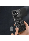 Xiaomi Redmi 13 4G Kılıf Magnetik Standlı Kamera Korumalı Zore Sürgülü Vega Kapak