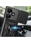 Xiaomi Redmi 13 4G Kılıf Magnetik Standlı Kamera Korumalı Zore Sürgülü Vega Kapak