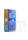 Xiaomi Redmi 9C Kılıf Kartlıklı Şeffaf Zore Setra Clear Silikon Kapak