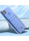 Xiaomi Redmi 9C Kılıf Kartlıklı Şeffaf Zore Setra Clear Silikon Kapak