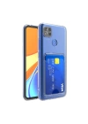 Xiaomi Redmi 9C Kılıf Kartlıklı Şeffaf Zore Setra Clear Silikon Kapak