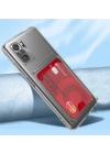 Xiaomi Redmi Note 10 Kılıf Kartlıklı Şeffaf Zore Setra Clear Silikon Kapak