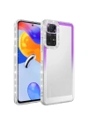 Xiaomi Redmi Note 11S Global Kılıf Simli ve Renk Geçiş Tasarımlı Lens Korumalı Zore Park Kapak