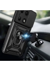 Xiaomi Redmi Note 13 Pro 4G Kılıf Magnetik Standlı Kamera Korumalı Zore Sürgülü Vega Kapak