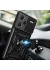 Xiaomi Redmi Note 13 Pro Plus 5G Kılıf Magnetik Standlı Kamera Korumalı Zore Sürgülü Vega Kapak