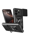 Xiaomi Redmi Note 14 4G Kılıf Magnetik Standlı Kamera Korumalı Zore Sürgülü Vega Kapak