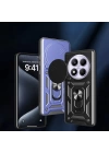 Xiaomi Redmi Note 14 Pro 4G Kılıf Magnetik Standlı Kamera Korumalı Zore Sürgülü Vega Kapak