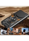Xiaomi Redmi Note 14 Pro Plus Kılıf Magnetik Standlı Kamera Korumalı Zore Sürgülü Vega Kapak