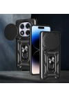Xiaomi Redmi Note 14 Pro Plus Kılıf Magnetik Standlı Kamera Korumalı Zore Sürgülü Vega Kapak