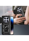 Xiaomi Redmi Note 14 Pro Plus Kılıf Magnetik Standlı Kamera Korumalı Zore Sürgülü Vega Kapak