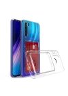 Xiaomi Redmi Note 8 Kılıf Kartlıklı Şeffaf Zore Setra Clear Silikon Kapak