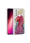 Xiaomi Redmi Note 8 Kılıf Simli Desenli Kamera Korumalı Parlak Zore Popy Kapak