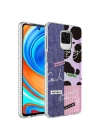 Xiaomi Redmi Note 9S Kılıf Airbag Kenarlı Renkli Desenli Silikon Zore Elegans Kapak