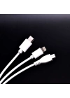 Zore 3 İN 1 USB Kısa Lightning+Micro+Type-c Kablo