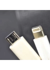 Zore Çiftli Lightning-Micro Kısa Usb Kablo
