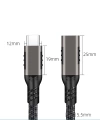 Zore Extension USB3.2 Type-C PD Uzatma Kablosu 100W 20Gbps 4K@60Hz 2 Metre
