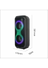 Zore GD-2413 FM Radyolu RGB TWS Çift 4 inç Stereo Bass Kablosuz Hoparlör