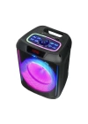 Zore GD-907 Dijital LED Göstergeli FM Radyolu Mikrofonlu RGB TWS 8 inç Stereo Bass Kablosuz Karaoke Hoparlör