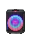 Zore GD-907 Dijital LED Göstergeli FM Radyolu Mikrofonlu RGB TWS 8 inç Stereo Bass Kablosuz Karaoke Hoparlör