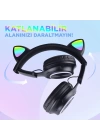 Zore M6 Pro Cat RGB Led Işıklı Kedi Kulağı Band Tasarımlı Ayarlanabilir ve Katlanabilir Kulak Üstü Bluetooth Kulaklık