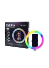 Zore MJ20 RGB Light 8 inç Işıklı Telefon Tutucu Ring Light
