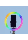 Zore MJ20 RGB Light 8 inç Işıklı Telefon Tutucu Ring Light