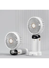 Zore N15 Dijital LED Göstergeli Katlanabilir Askılıklı Portatif Mini Vantilatör Soğutucu El Fanı