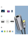 Zore QG04 Type-C to RJ45 Ethernet Dönüştürücü Kablo 1024Mbps 22cm