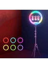 Zore RGB Light 56cm Işıklı Telefon Tutucu Ring Light