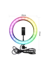Zore RGB MJ-33 Işıklı Telefon Tutucu Ring Light