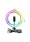 Zore RGB MJ-33 Işıklı Telefon Tutucu Ring Light