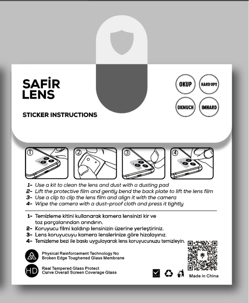 More TR Apple iPhone 15 Zore CL-11 Safir Parmak İzi Bırakmayan Anti-Reflective Kamera Lens Koruyucu