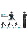 Jmary MT-20 Tripod 360 Derece Oynar Başlıklı Çok Yönlü Kısa Telefon Sabitleyici 16 cm