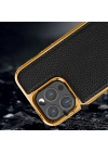 More TR Apple iPhone 13 Kılıf Wiwu Genuine Leather Gold Calfskin Orjinal Deri Kapak