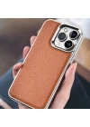 More TR Apple iPhone 13 Kılıf Wiwu Genuine Leather Silver Calfskin Orjinal Deri Kapak