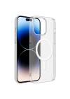 More TR Apple iPhone 14 Pro Kılıf Zore Wireless Şarj Özellikli Şeffaf Tek Kamera Çerçeveli Porto Kapak