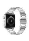 More TR Apple Watch Ultra 49mm Kordon Wiwu Ultra Thin Steel Belt Three Beads Metal Strap Kayış