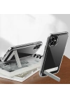 More TR Apple iPhone 11 Kılıf Standlı Şeffaf Silikon Zore L-Stand Kapak