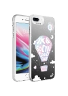 More TR Apple iPhone 8 Plus Kılıf Desenli Zore Silver Sert Kapak