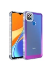 More TR Xiaomi Redmi 9C Kılıf Simli ve Renk Geçiş Tasarımlı Lens Korumalı Zore Park Kapak