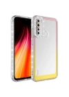 More TR Xiaomi Redmi Note 8 Kılıf Simli ve Renk Geçiş Tasarımlı Lens Korumalı Zore Park Kapak